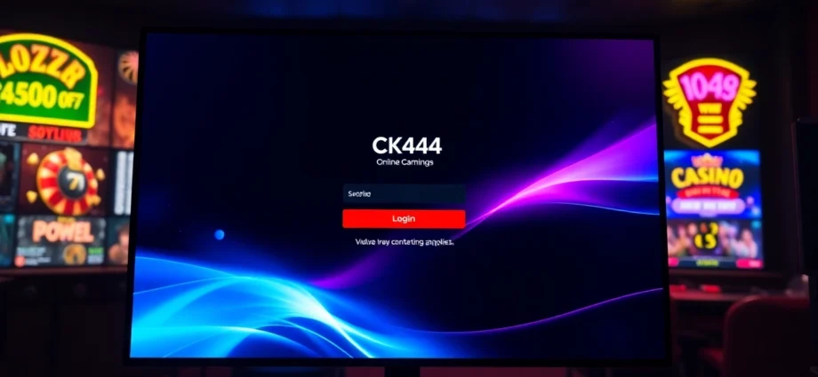 CK444 login page with user-friendly design, prominently featuring secure access to a top online gaming platform from Bangladesh, encouraging players to join and play confidently.