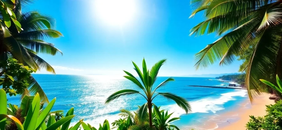 Stunning Indonesian beach view with turquoise waters and lush greenery, exemplifying the best natural scenery in Indonesia.