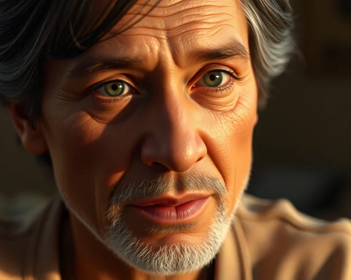 An NSFW AI-generated adult character in a cinematic pose with realistic textures and warm lighting, showcasing emotional depth.