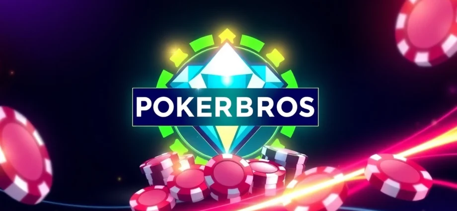 Pokerbros Diamond Union features a dynamic poker scene with chips and cards, highlighting community and competition.