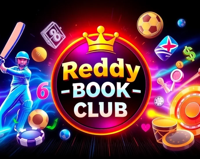 Reddy Book Club logo with sports and casino icons showcases an engaging online betting environment for enthusiasts.