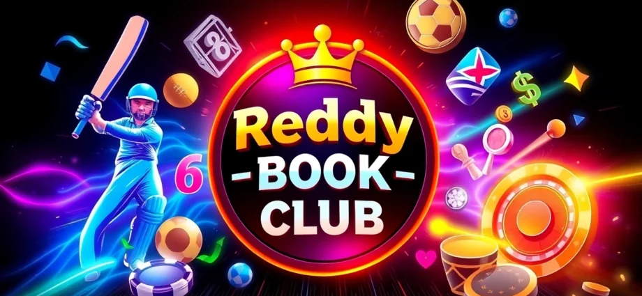 Reddy Book Club logo with sports and casino icons showcases an engaging online betting environment for enthusiasts.