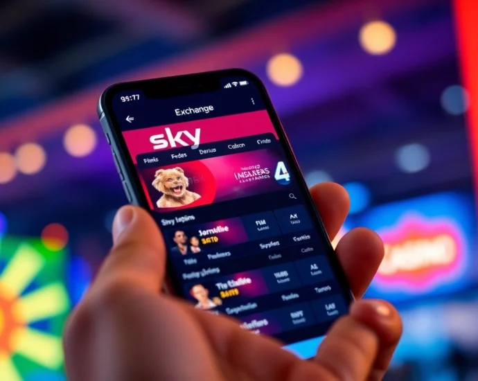 Secure Sky Exchange Id registration on mobile device for seamless sports betting and casino gaming accessibility.