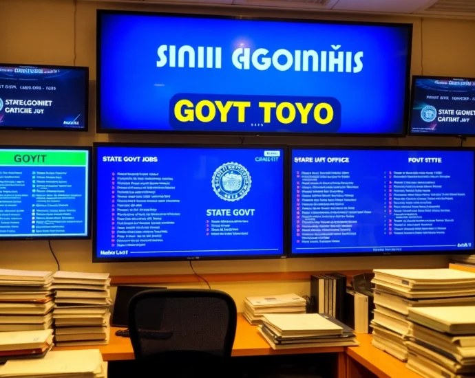 State Govt Jobs application process and official recruitment event with focused professionals