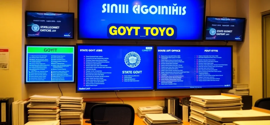 State Govt Jobs application process and official recruitment event with focused professionals