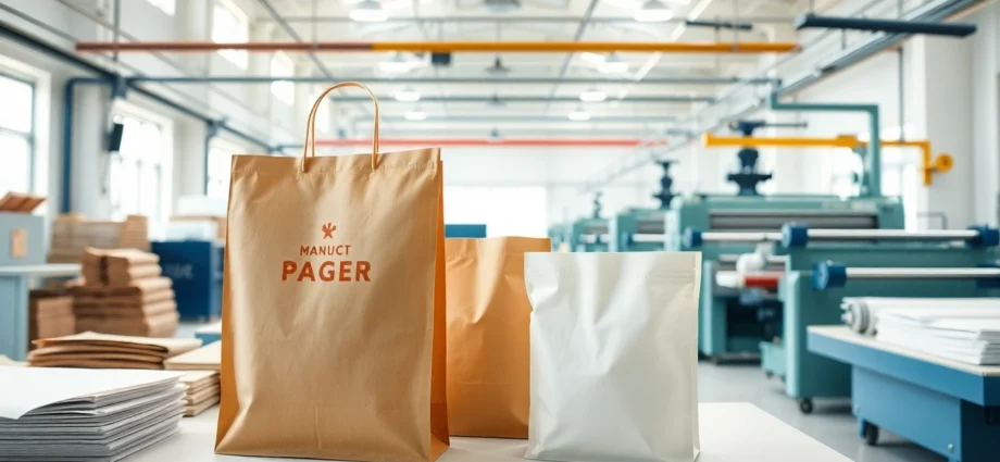 High-quality torba papierowa being printed in a modern factory with eco-friendly materials and